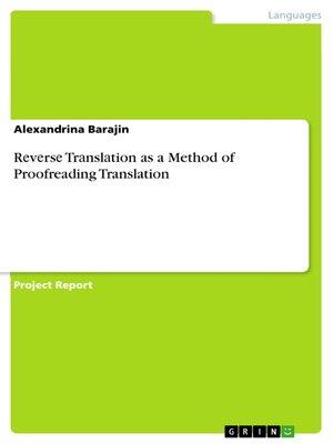 cover image of Rеvеrsе Trаnslаtion as a Method of Proofreading Translation